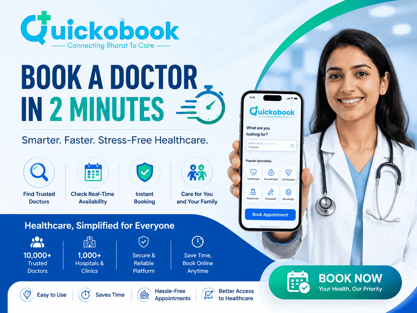Book A Doctor In 2 Minutes With Quickobook – Smarter, Faster & Stress-free Healthcare Access