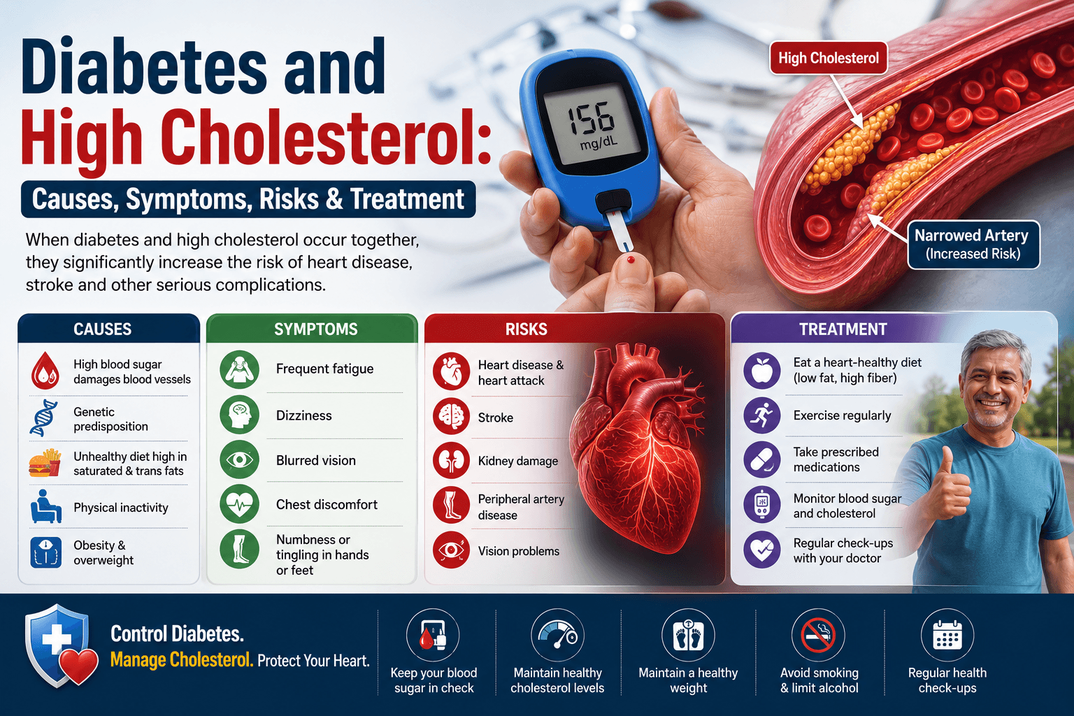 Diabetes And High Cholesterol: Causes, Symptoms, Risks & Treatment